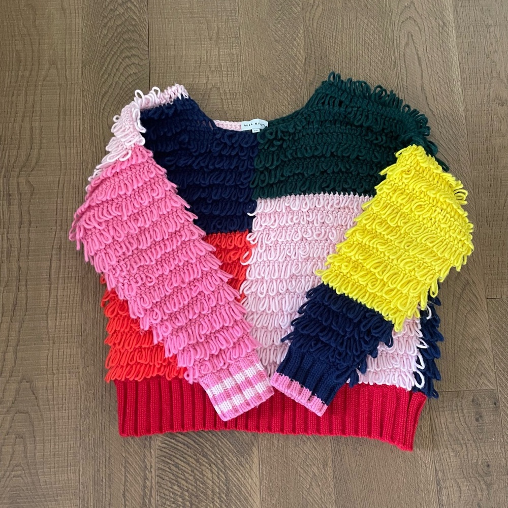 Mira Mikati Color Block Knit Sweater Small-Medium